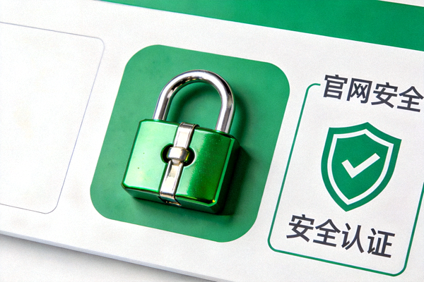 象征安全与信任的绿色锁形图标及官网安全认证标识